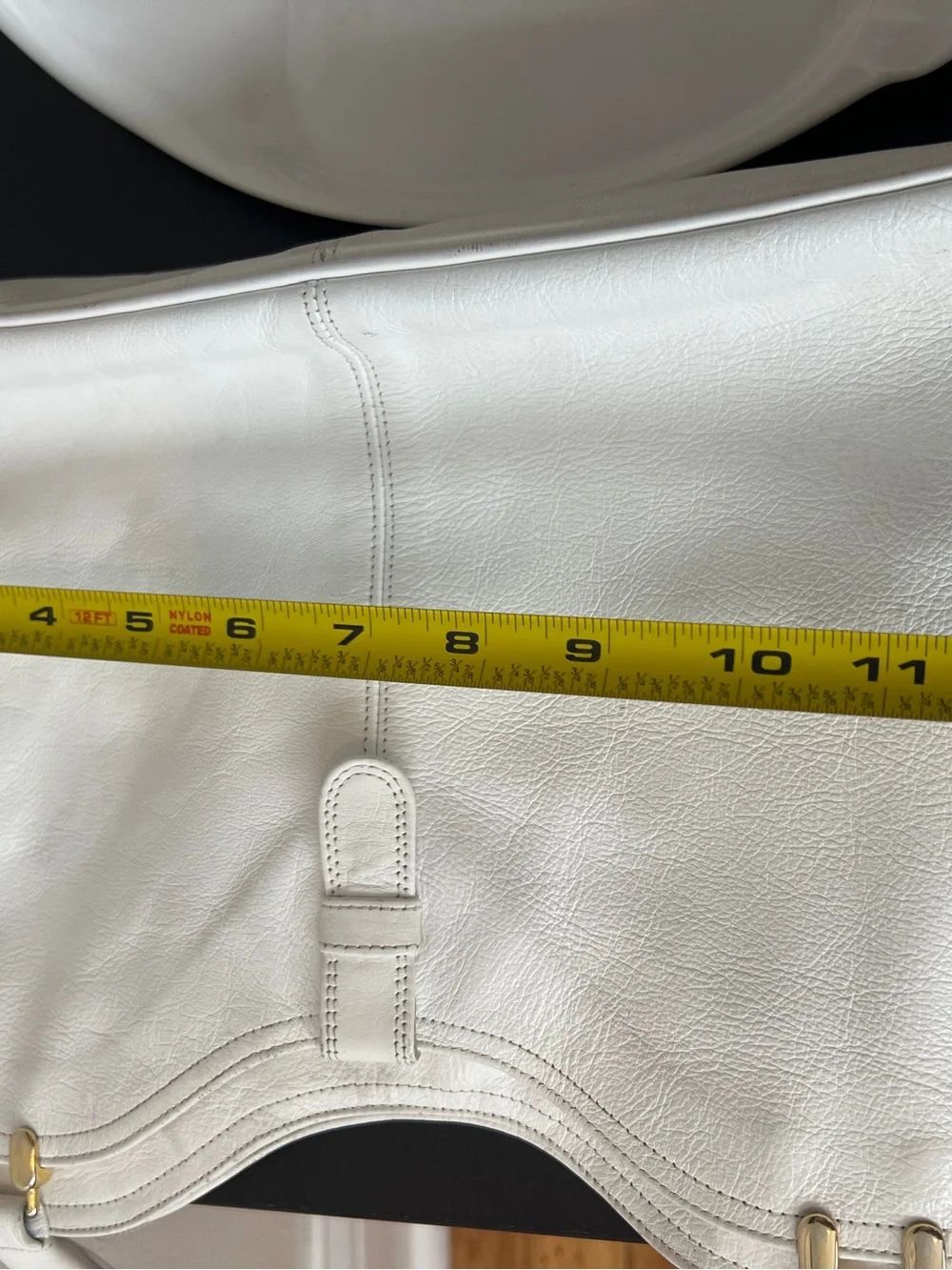 Vintage Palizzio New York White Leather Shoulder Tote Bag